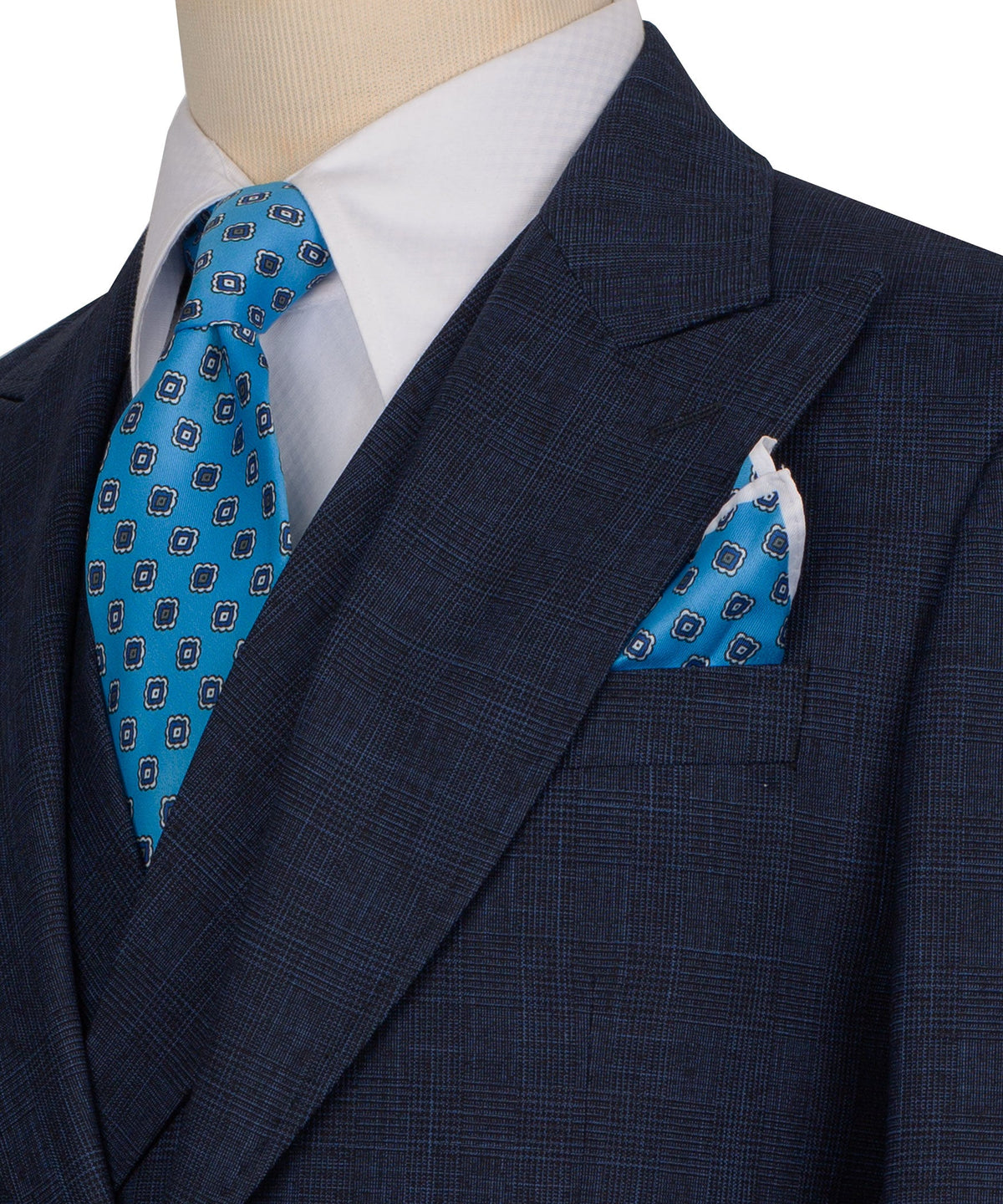 Black Plaid Three-Piece Suit - Style 03