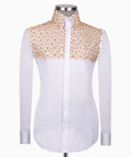 White Stone-Embellished Dress Shirt - Style 16