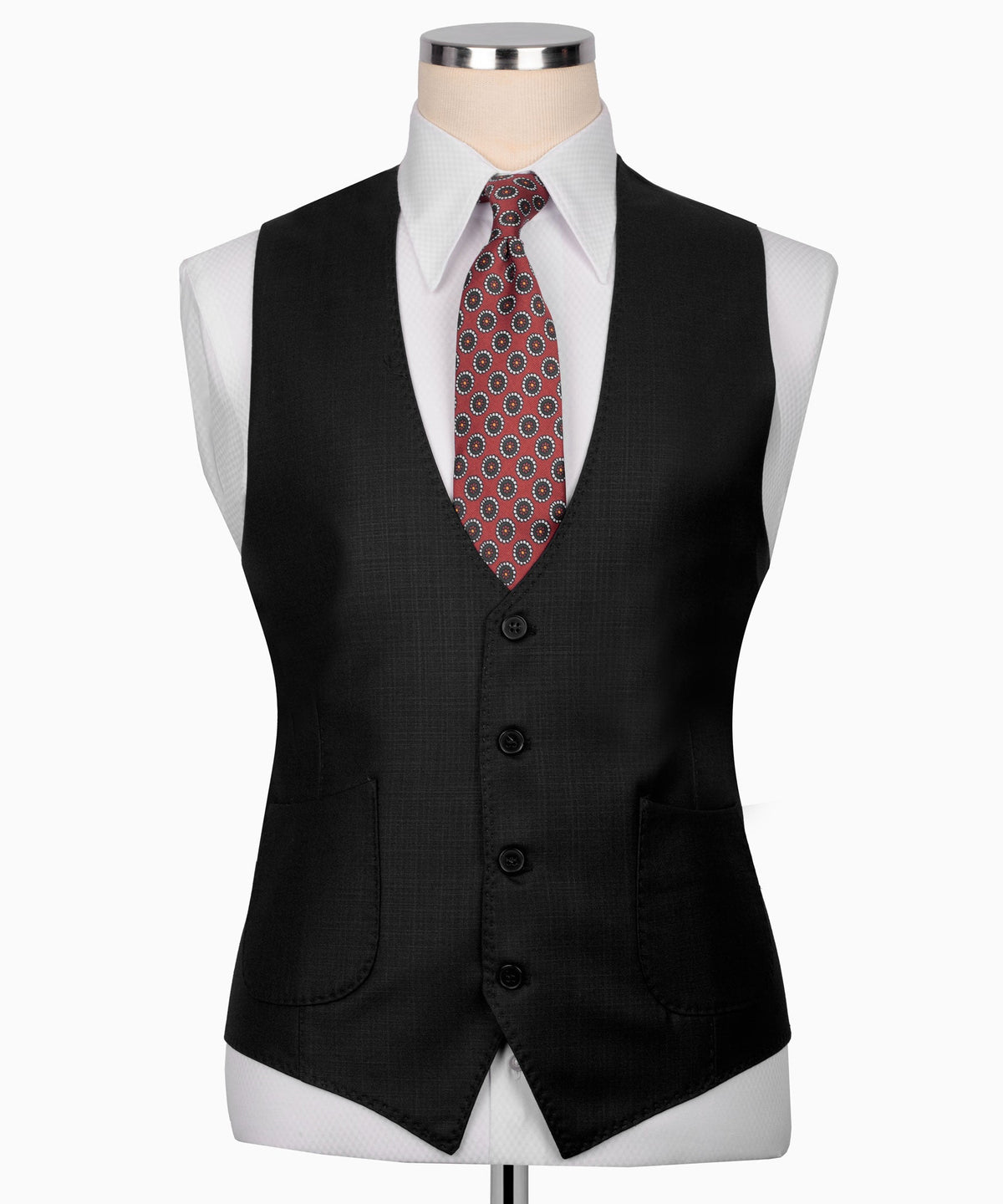 Black Plaid Three-Piece Suit - Style 02