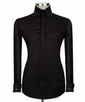 Black Stone-Embellished Dress Shirt - Style 17