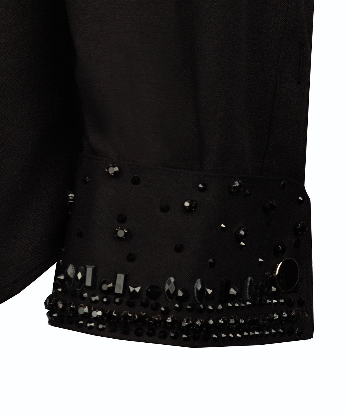 Black Stone-Embellished Dress Shirt - Style 17