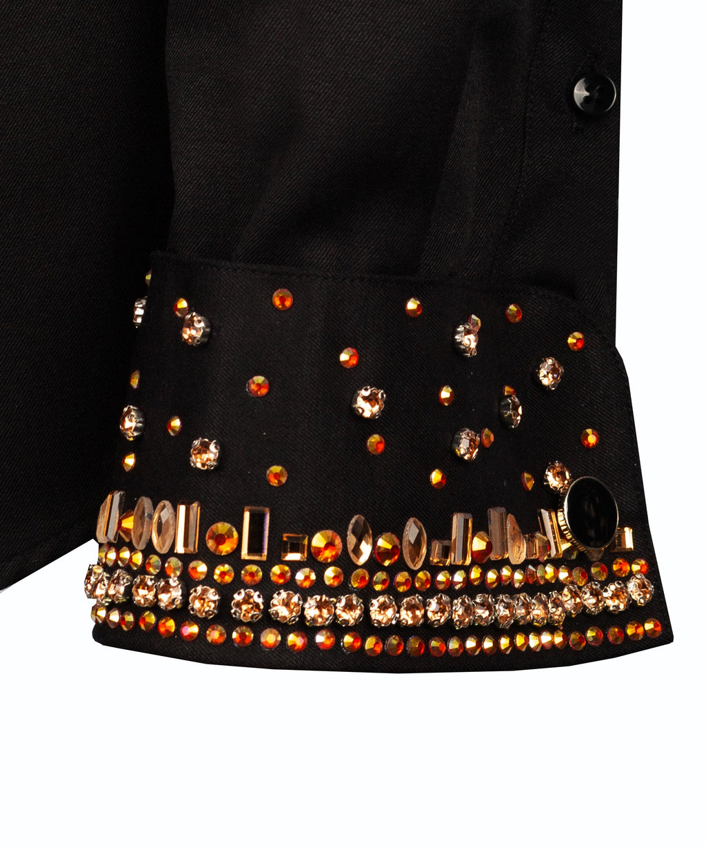 Black Stone-Embellished Dress Shirt - Style 16