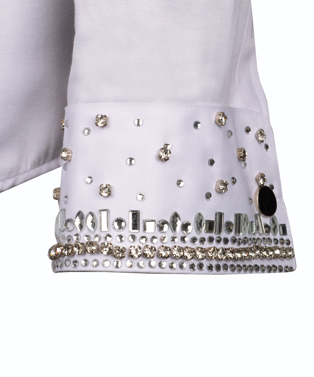 Silver Stone-Embellished Dress Shirt - Style 05