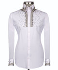 Silver Stone-Embellished Dress Shirt - Style 06