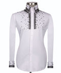 Silver Stone-Embellished Dress Shirt - Style 07