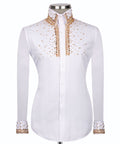 White Stone-Embellished Dress Shirt - Style 15