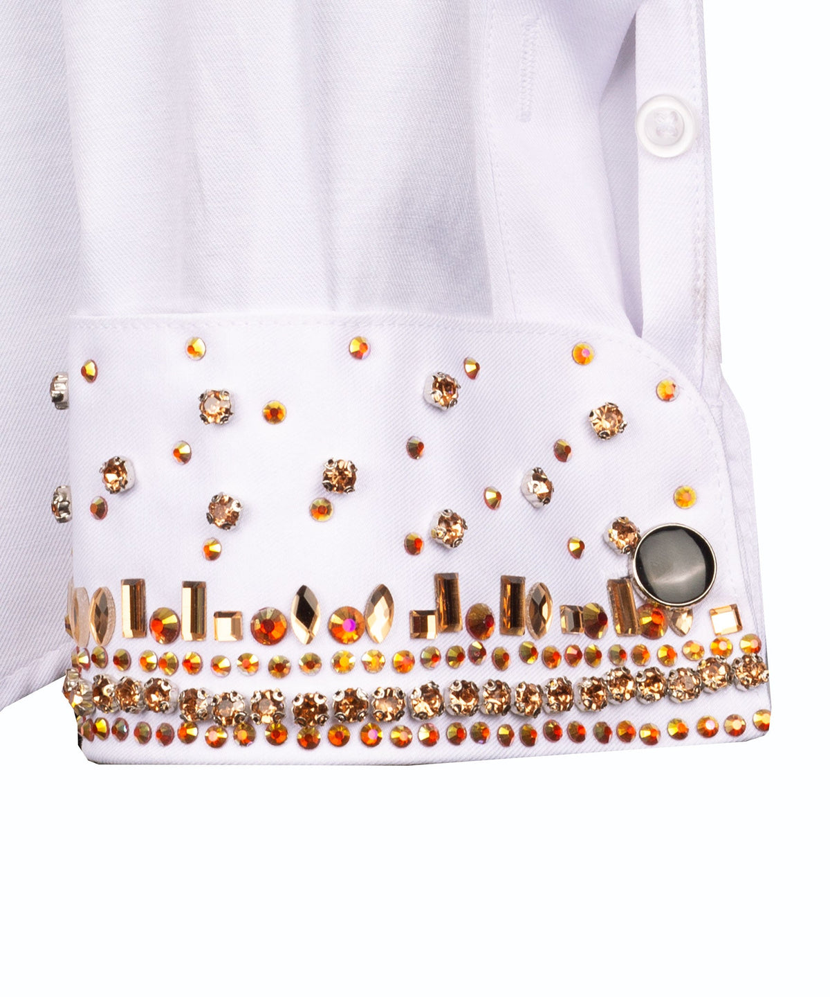 White Stone-Embellished Dress Shirt - Style 15