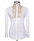 White Stone-Embellished Dress Shirt - Style 07
