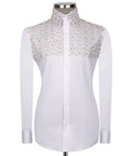Silver Stone-Embellished Dress Shirt - Style 04