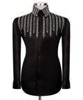 Black Stone-Embellished Dress Shirt - Style 12