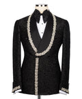 Black Ornate Stonework Tuxedo - Style 01