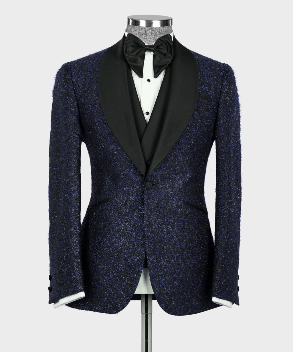Dark Blue Shimmer Tuxedo - Style 02