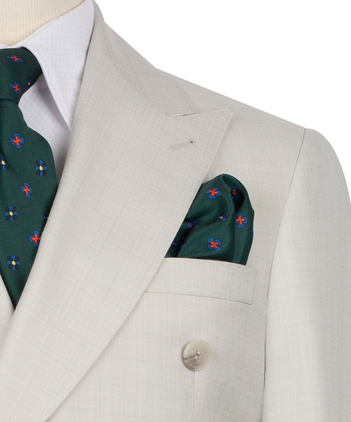 Double-Breasted Beige Suit