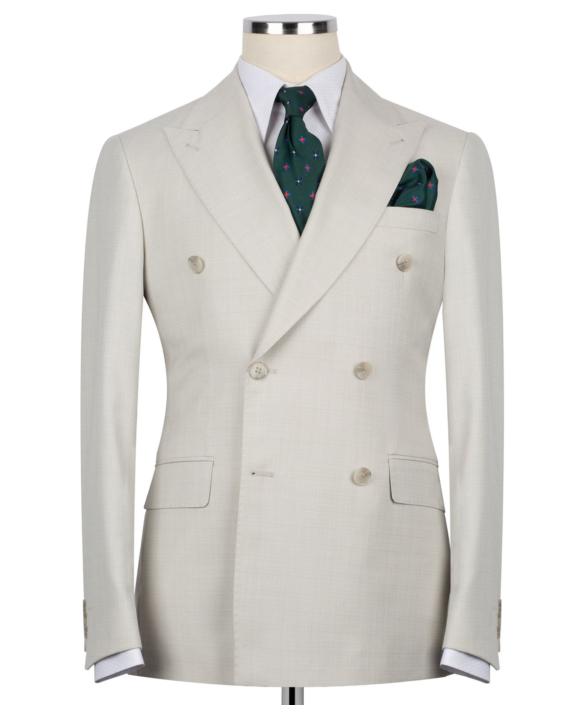 Double-Breasted Beige Suit