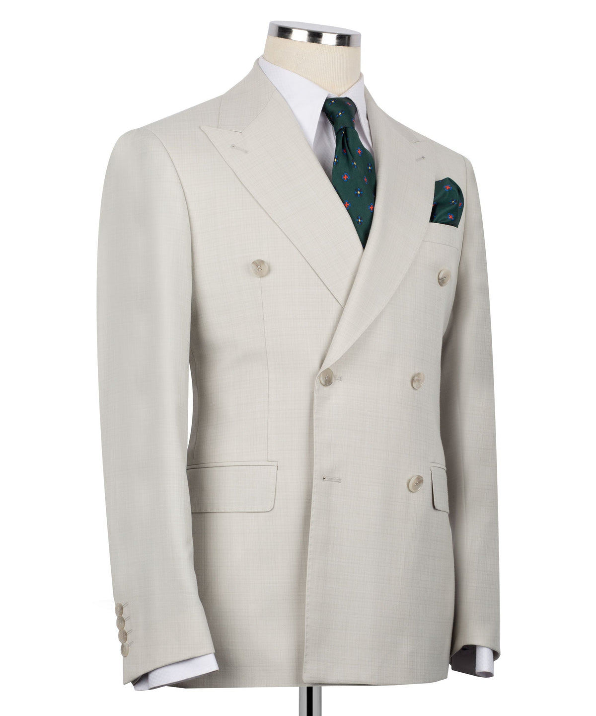 Double-Breasted Beige Suit