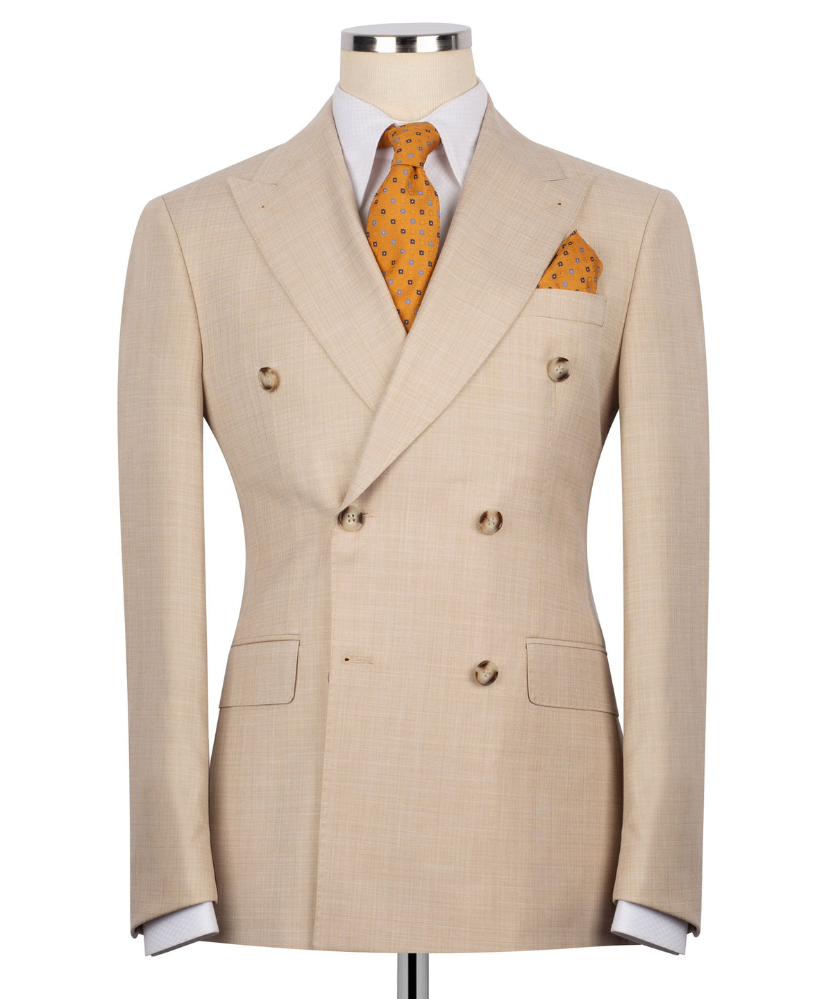 Double-Breasted Light Brown Suit