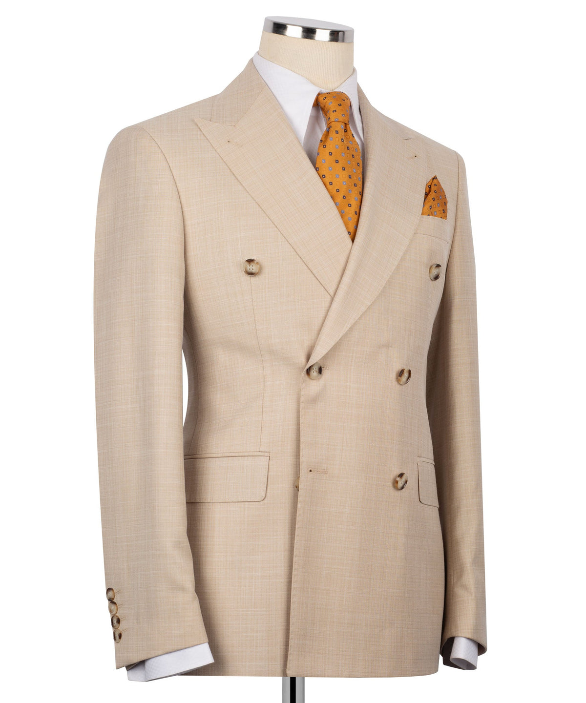Double-Breasted Light Brown Suit