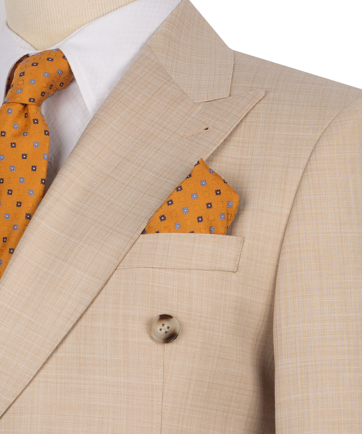 Double-Breasted Light Brown Suit