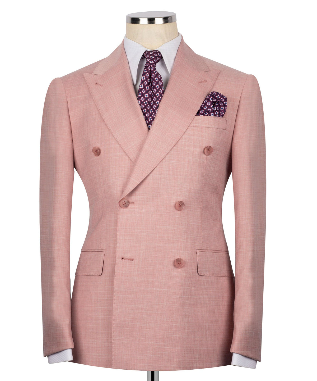 Double-Breasted Light Pink Suit