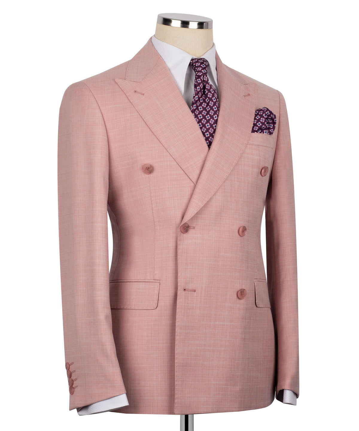 Double-Breasted Light Pink Suit