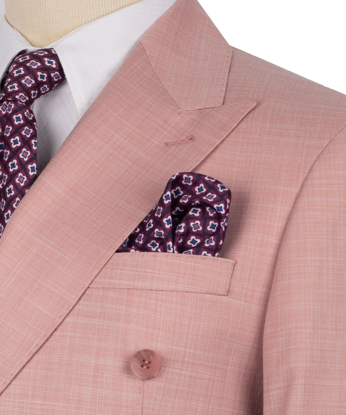 Double-Breasted Light Pink Suit