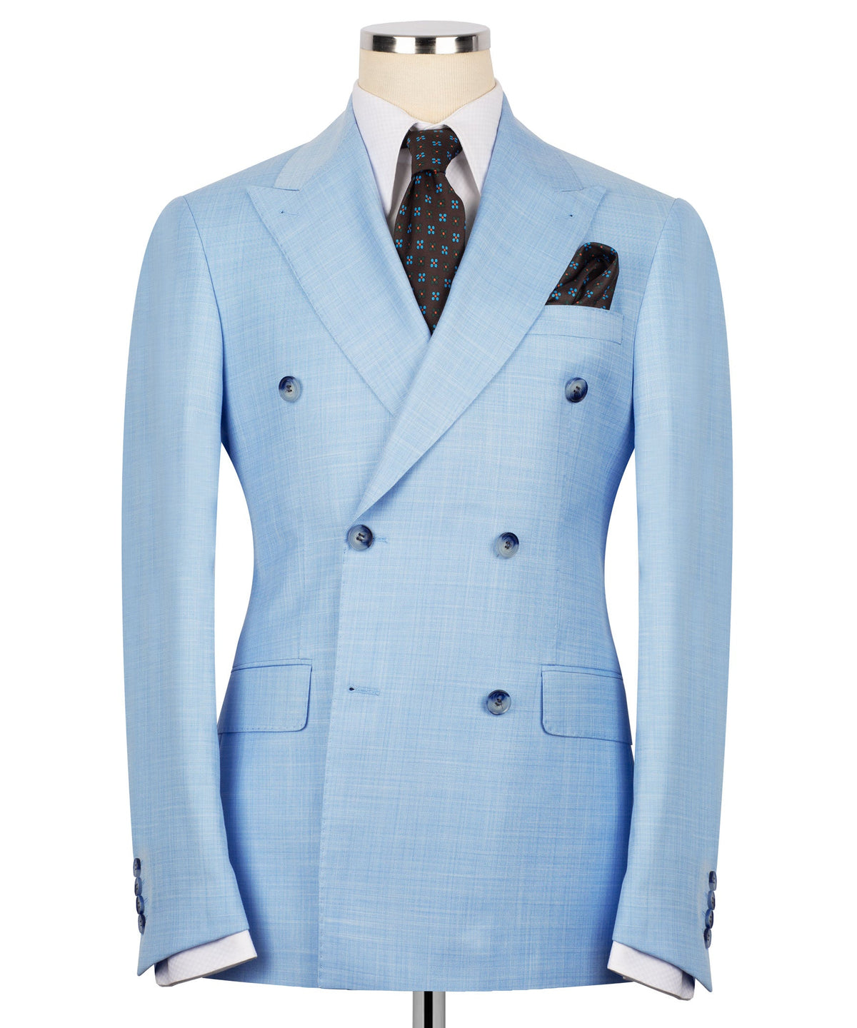Blue Double-Breasted Suit - Style 04