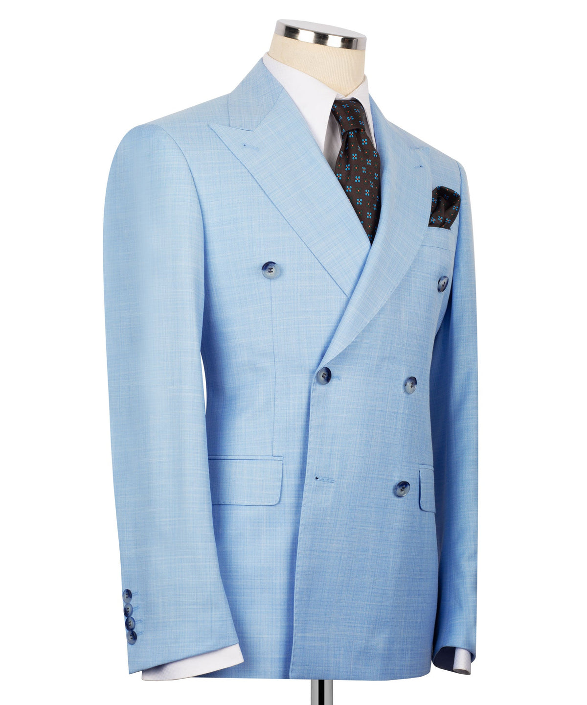 Blue Double-Breasted Suit - Style 04