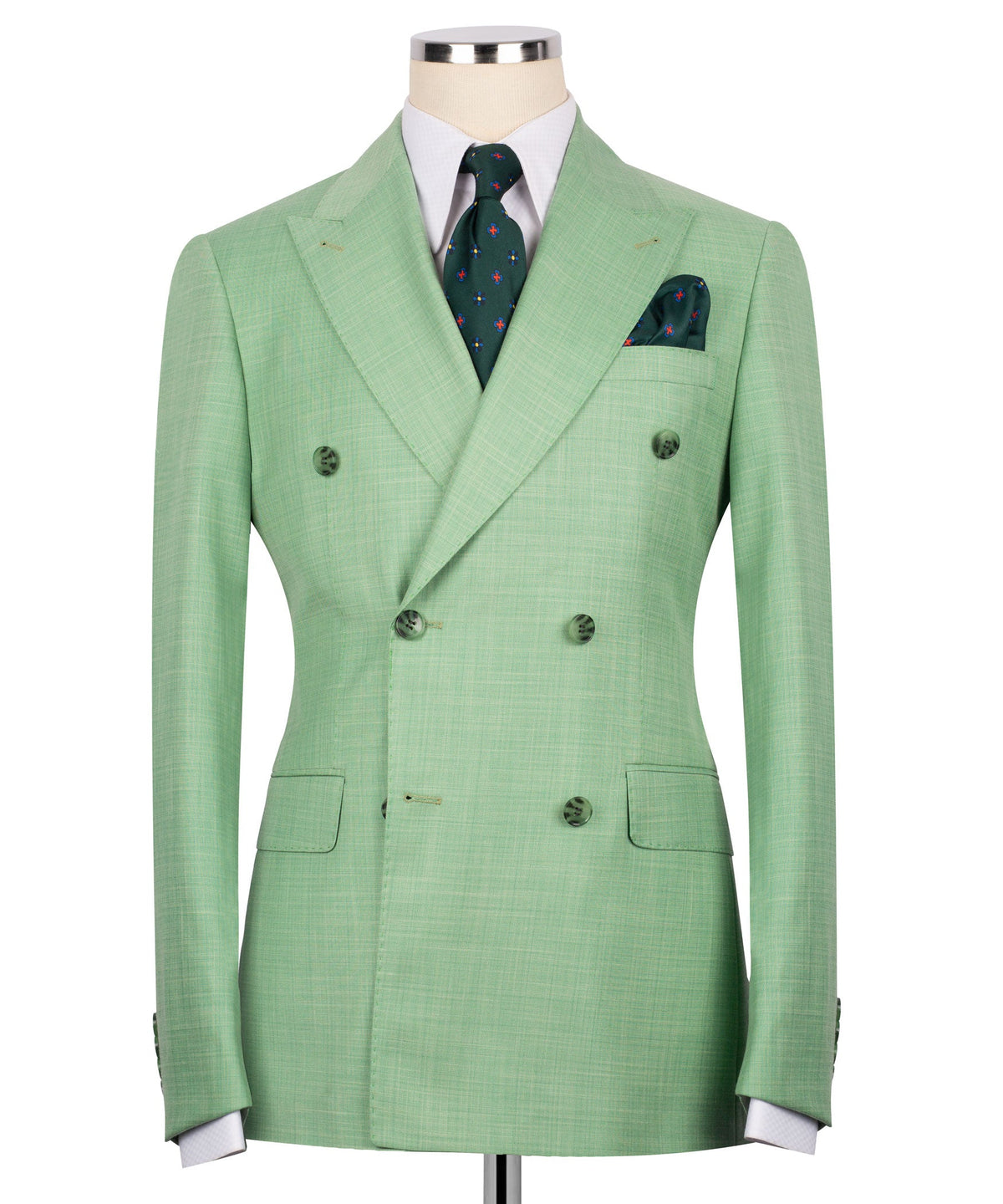 Double-Breasted Green Suit - Style 02