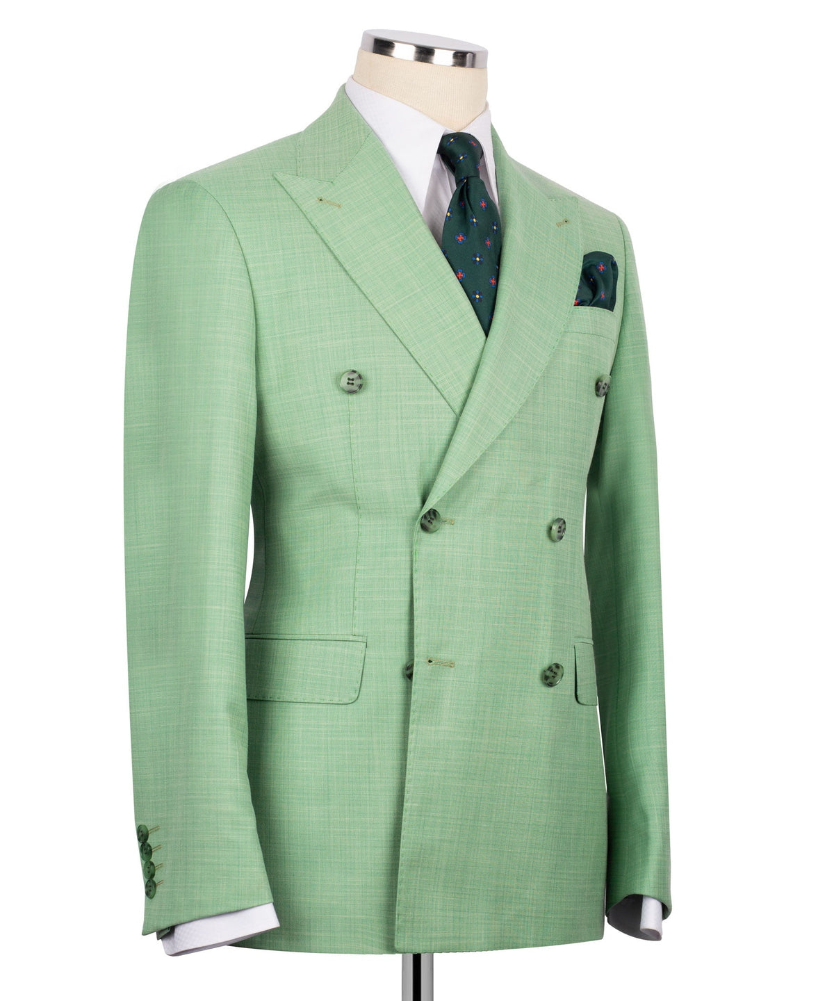 Double-Breasted Green Suit - Style 02