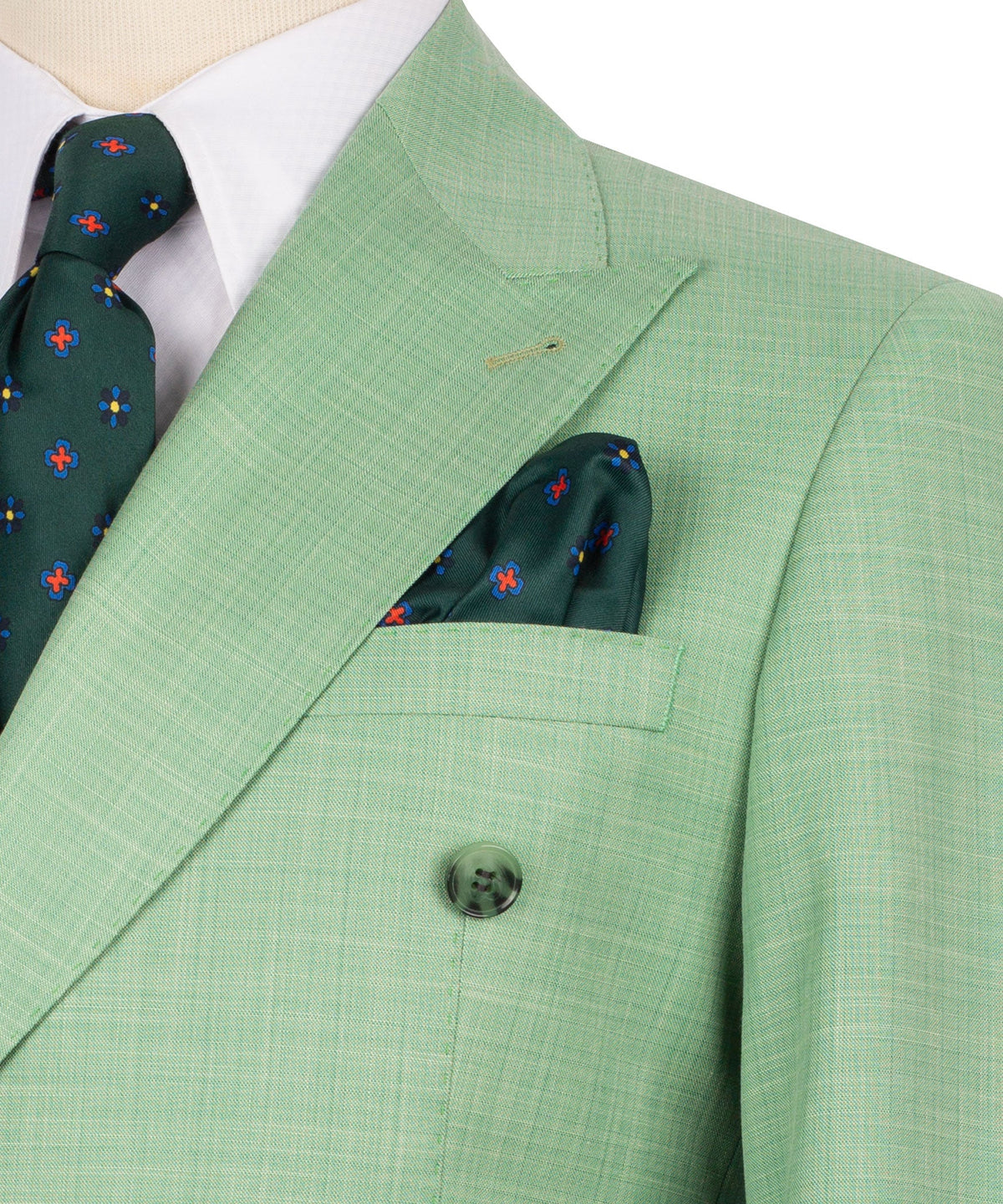Double-Breasted Green Suit - Style 02