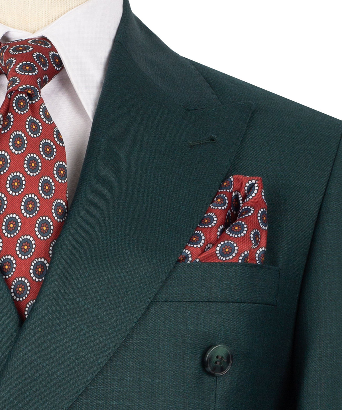 Double-Breasted Green Suit - Style 01