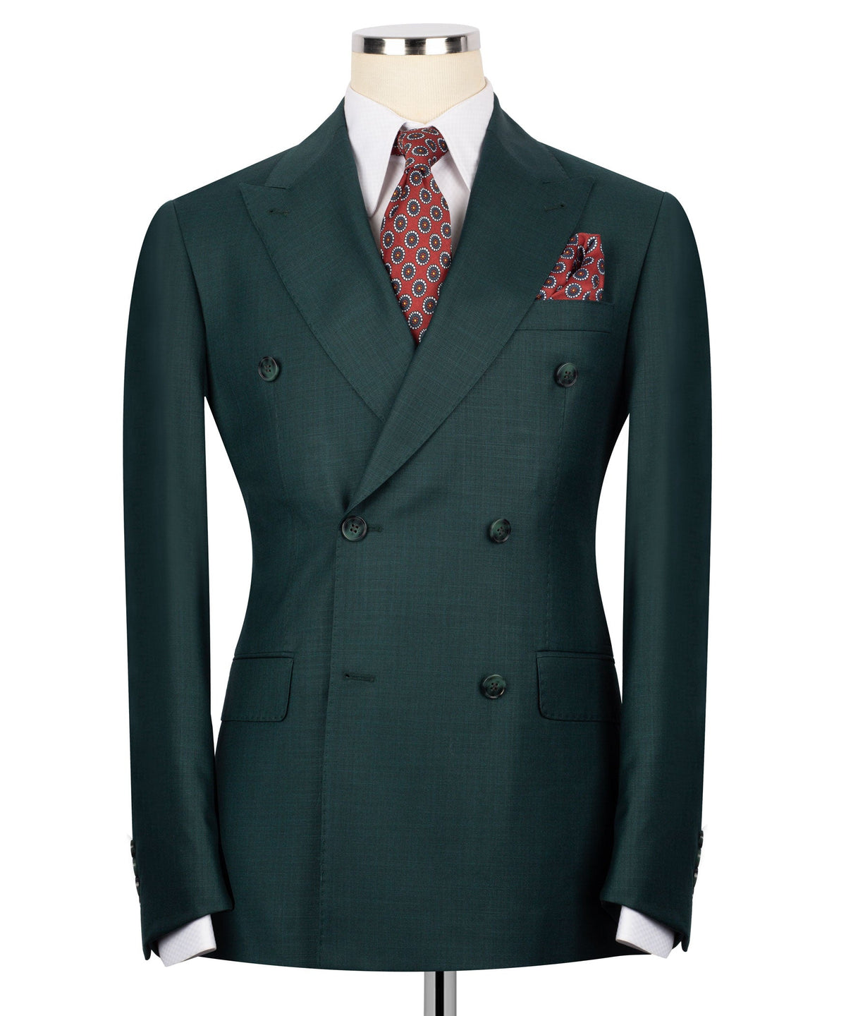 Double-Breasted Green Suit - Style 01