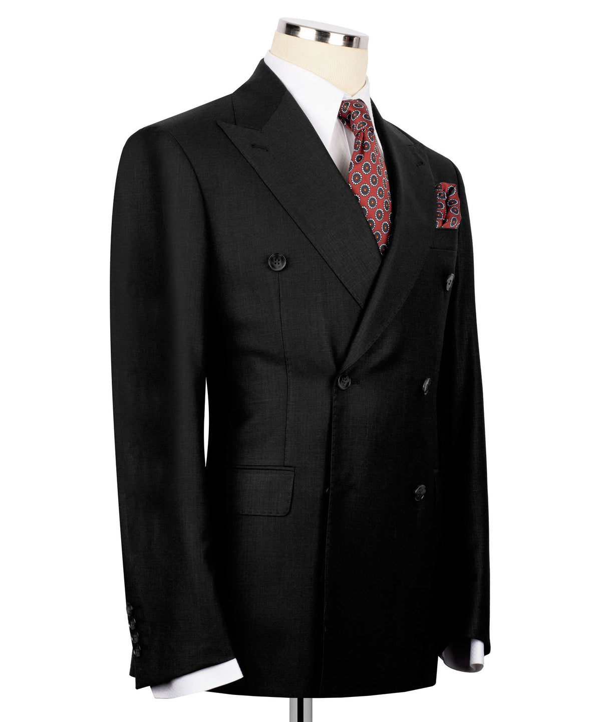 Double-Breasted Black Suit