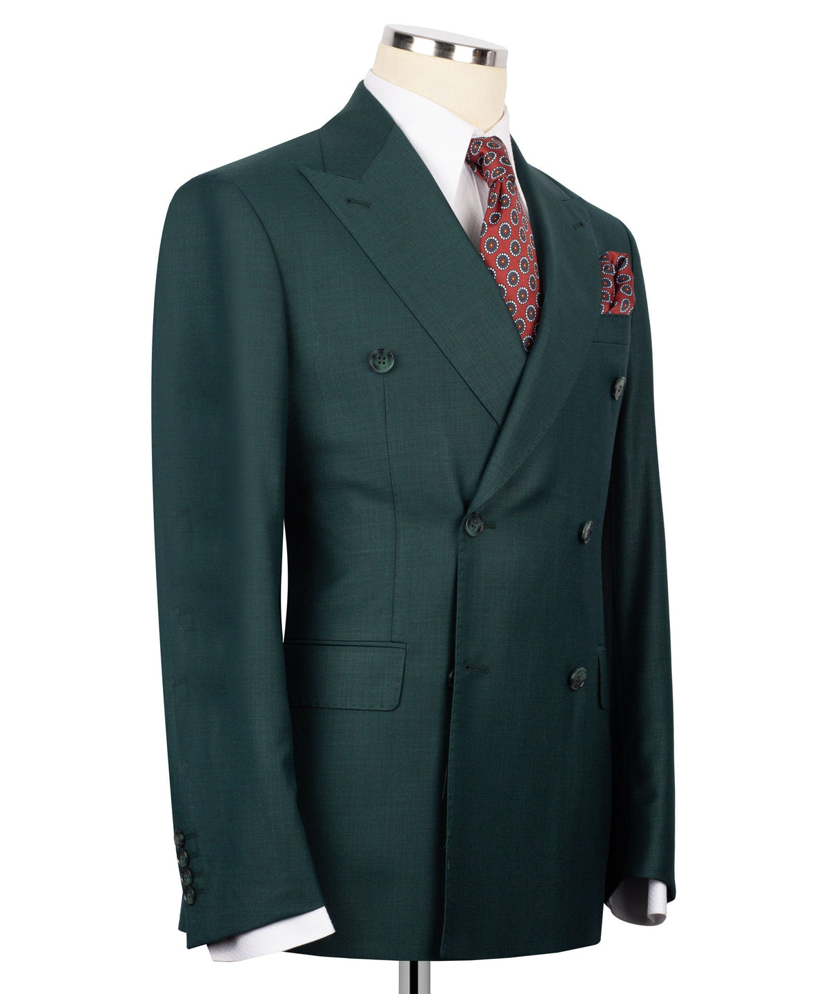 Double-Breasted Green Suit - Style 01