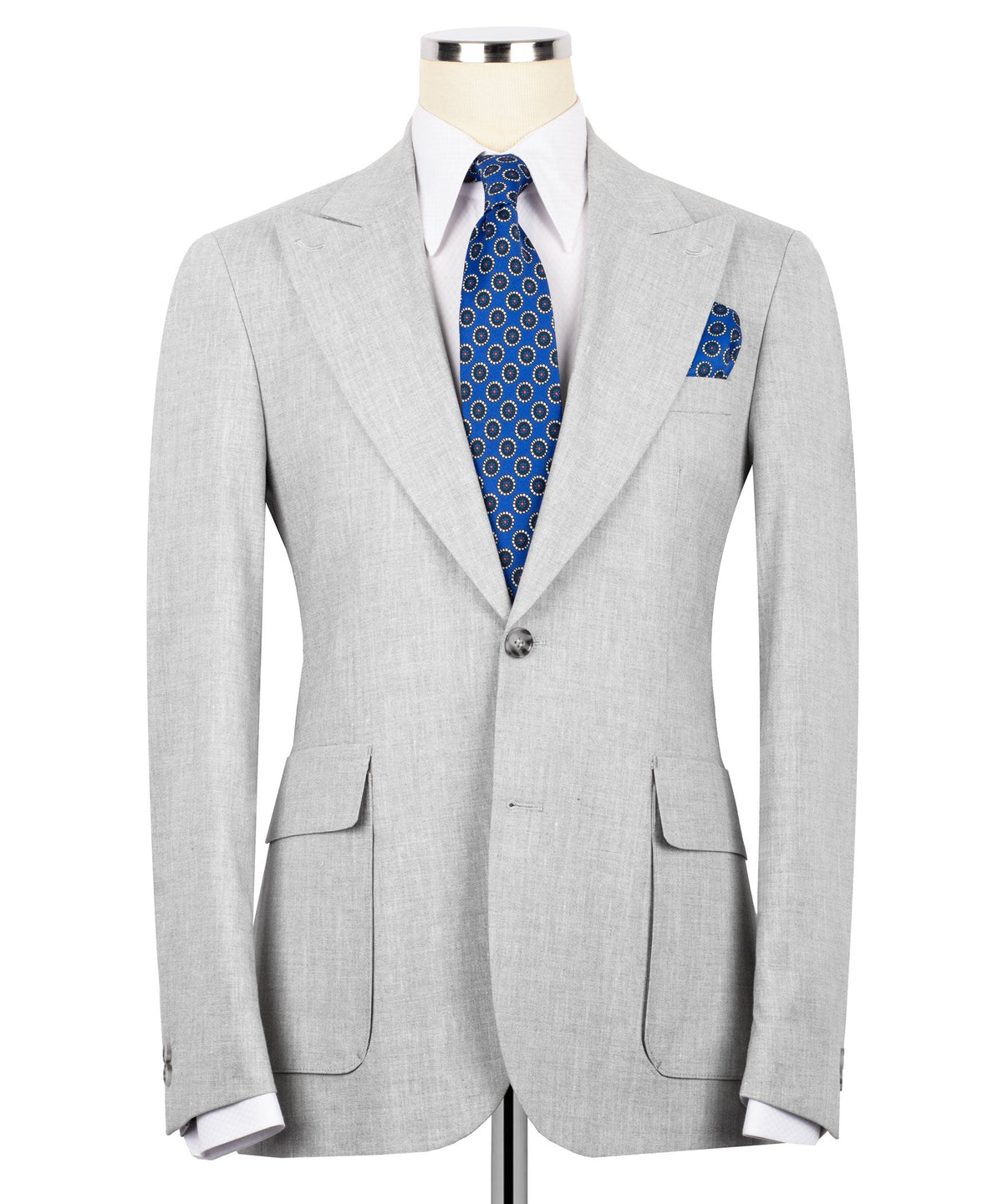 Silver Textured Two-Piece Suit