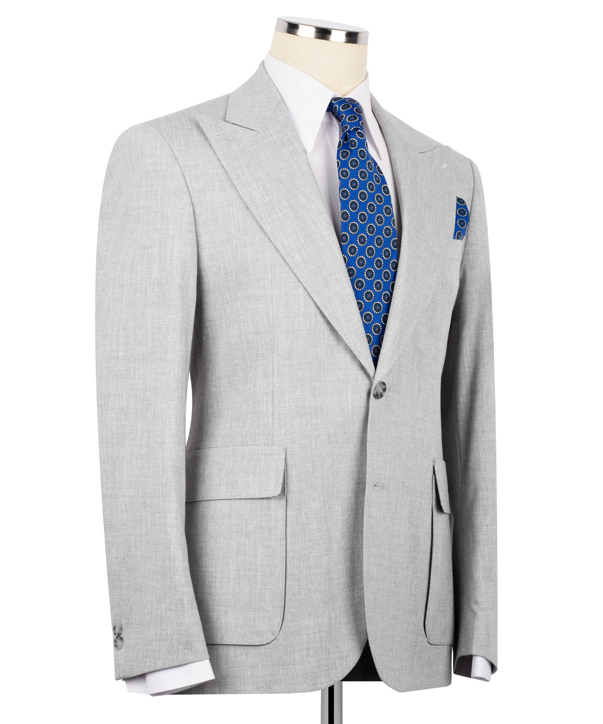 Silver Textured Two-Piece Suit