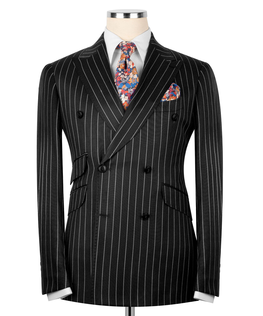 Black Double-Breasted Suit - Style 04