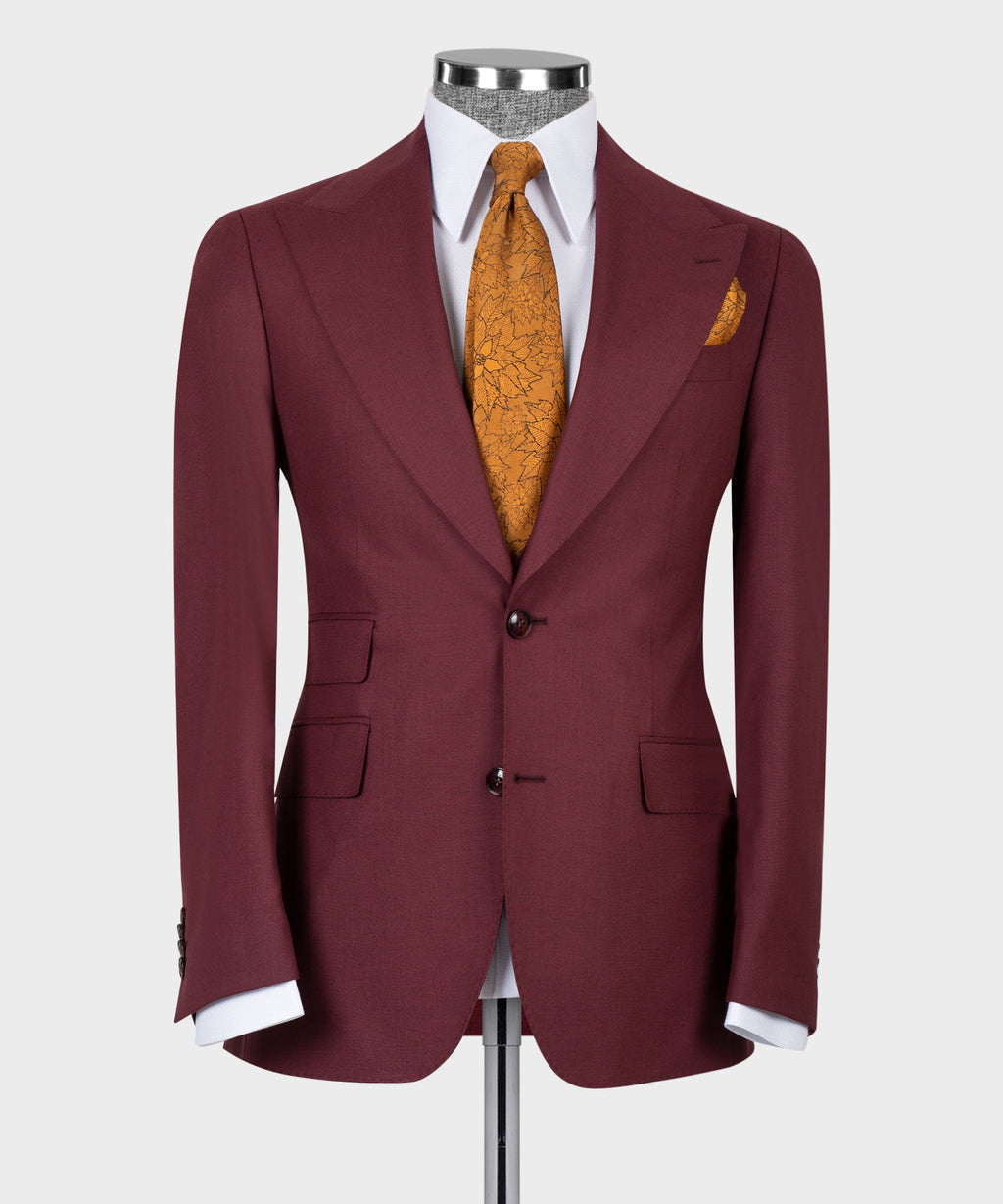 Burgundy Three-Piece Suit - Style 05