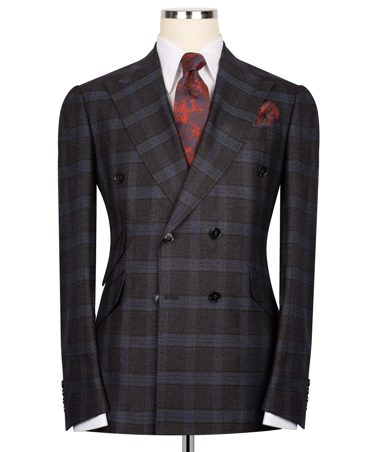 Black Plaid Double-Breasted Suit