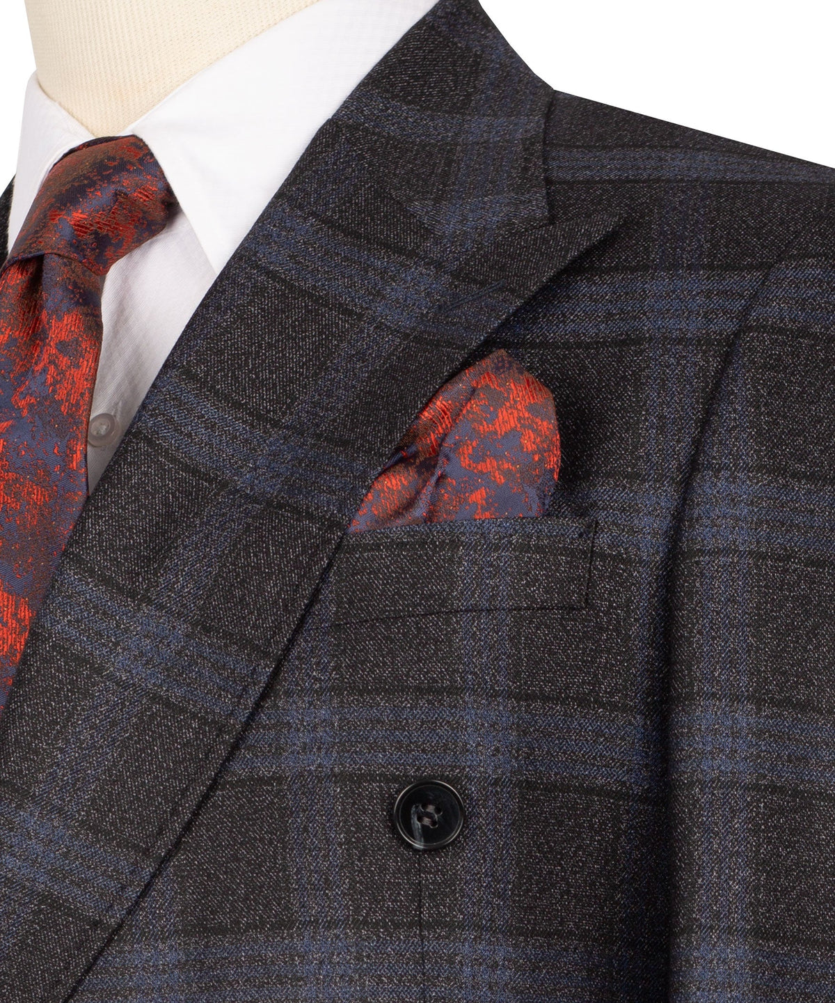 Black Plaid Double-Breasted Suit