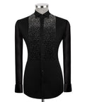 Black Stone-Embellished Tuxedo - Style 28