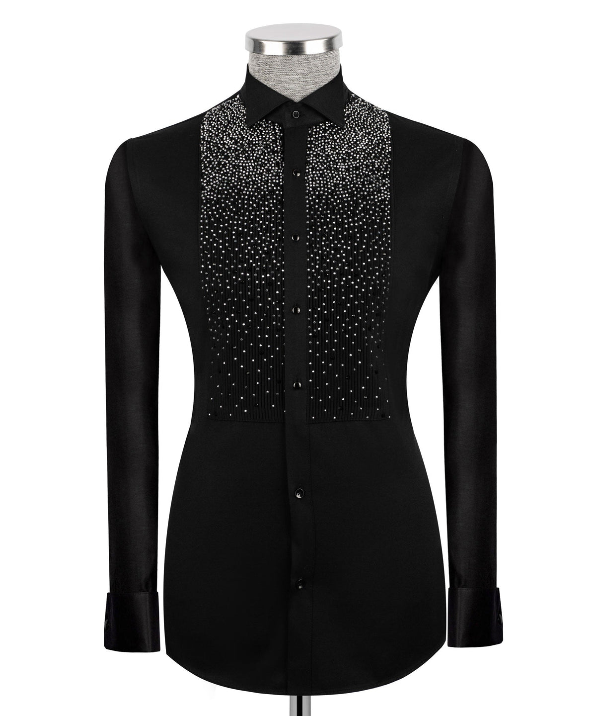 Black Stone-Embellished Tuxedo - Style 28