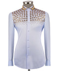 Silver Stone-Embellished Dress Shirt - Style 02