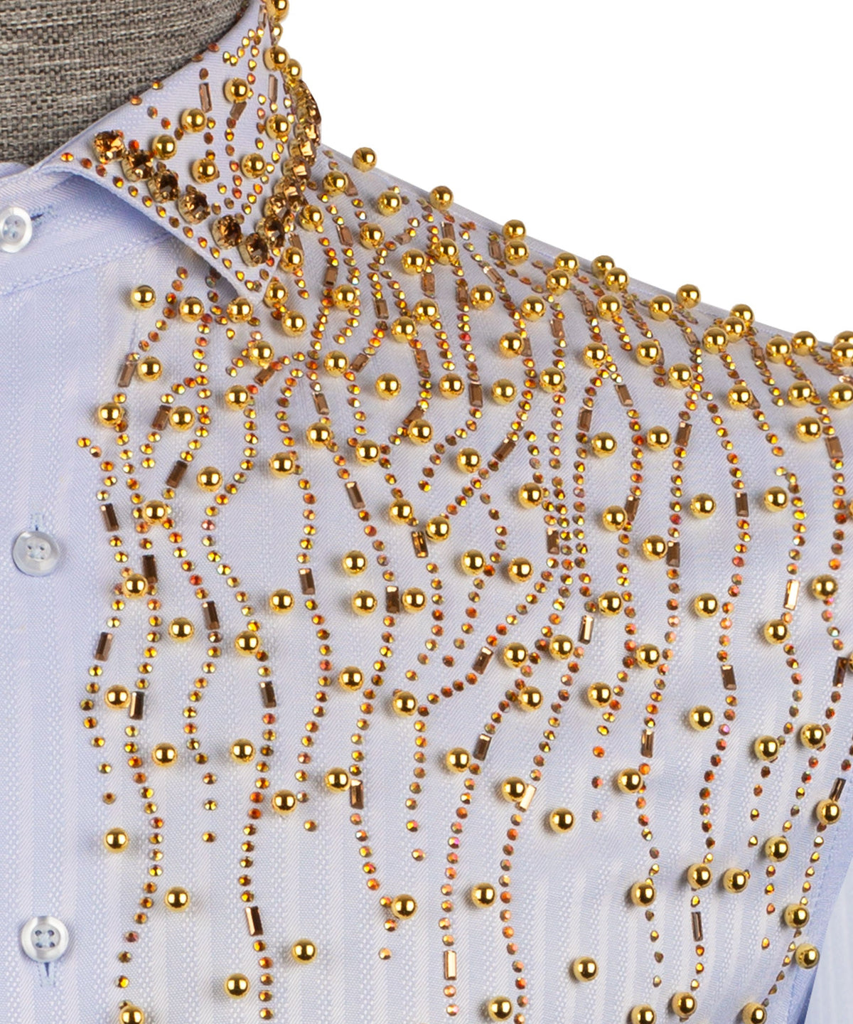 Silver Stone-Embellished Dress Shirt - Style 03
