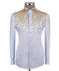 Silver Stone-Embellished Dress Shirt - Style 03
