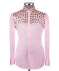 Pink Stone-Embellished Dress Shirt - Style 02