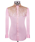 Pink Stone-Embellished Dress Shirt - Style 03