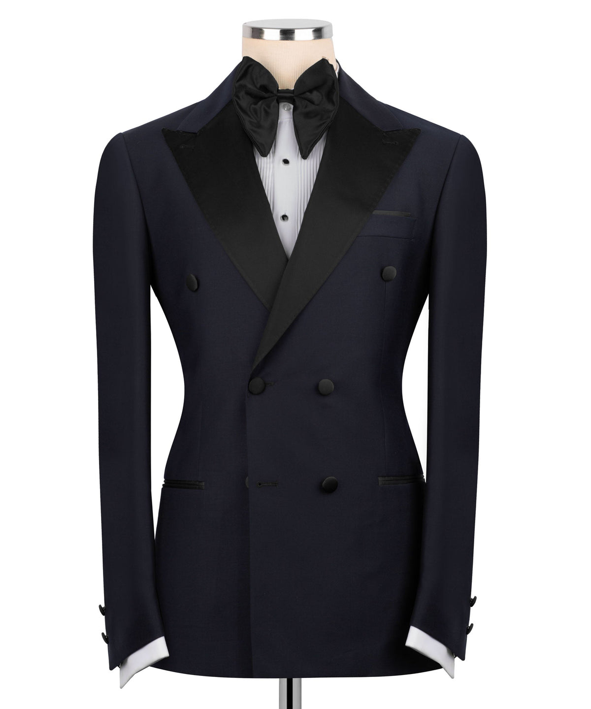 Black Satin-Lapel Navy Classic Tuxedo