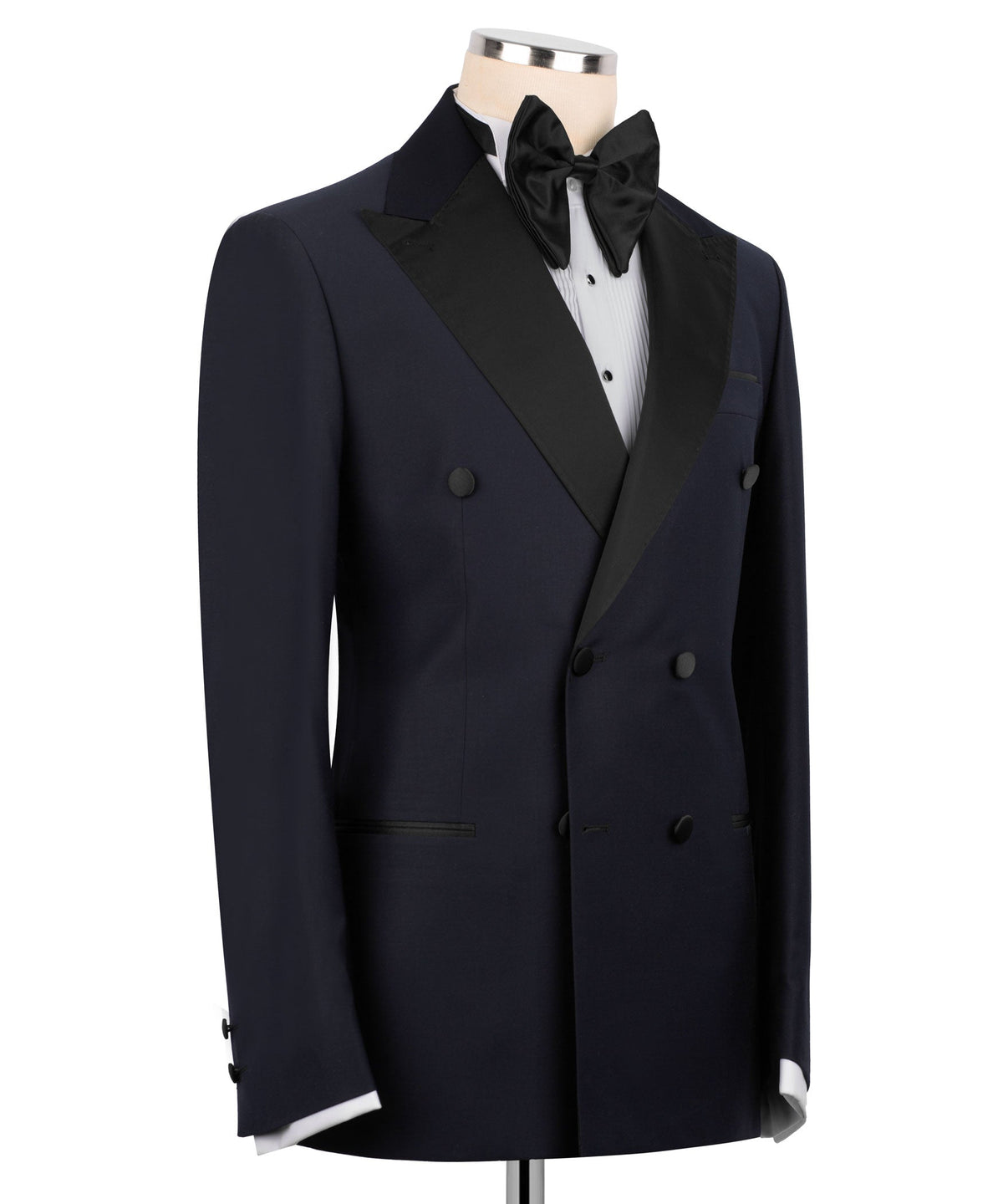 Black Satin-Lapel Navy Classic Tuxedo