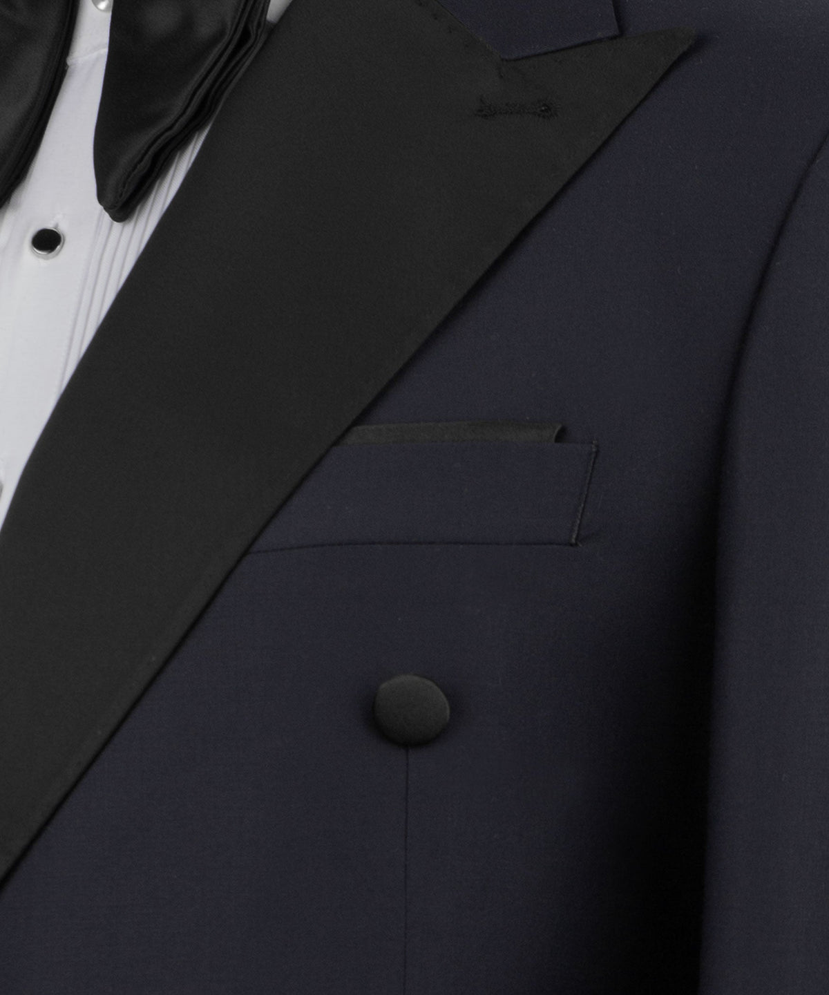 Black Satin-Lapel Navy Classic Tuxedo